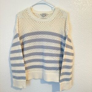 Standard Surplus Striped Sweater Women’s L White Blue Knit Casual Pullover